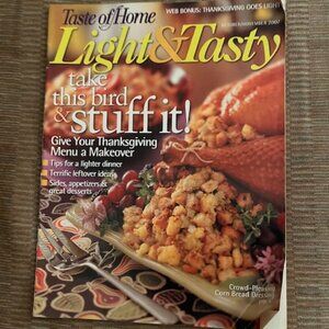 2/$35 Taste of Home Light & Tasty Magazine Oct Nov 2007 Thanksgiving Vol 7 No 5
